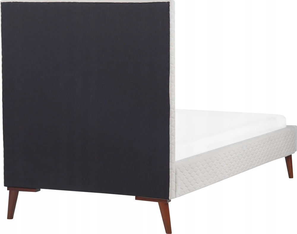 Beliani Viengulė veliūrinė lova BAYONNE 90 x 200 cm, kreminė balta