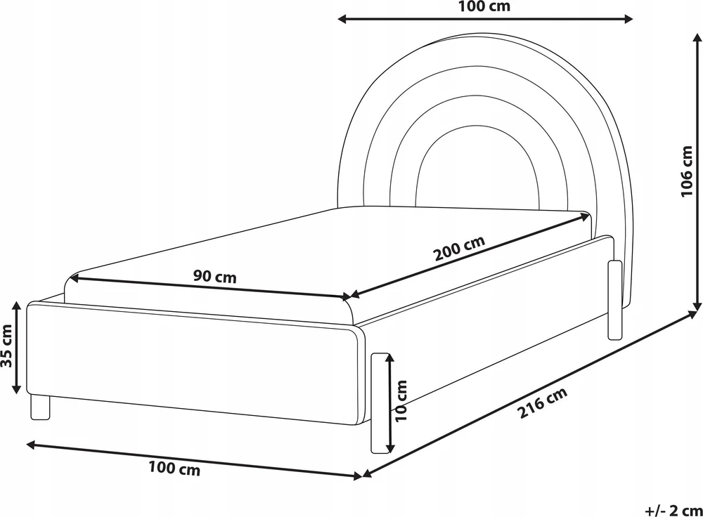 Vaikiška lova Beliani ANET 90 x 200 cm Rausva