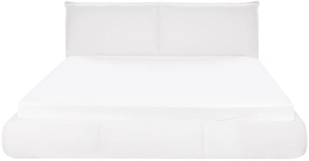 Beliani Vandeninė lova Boucle VINAY 180 x 200 cm balta