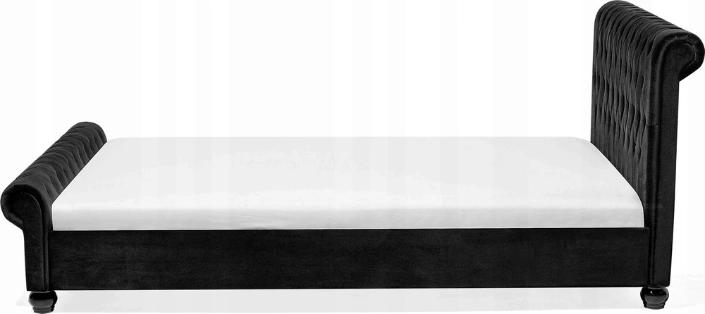 Beliani Vandens lova, veliūrinė AVALLON, 180 x 200 cm, juoda