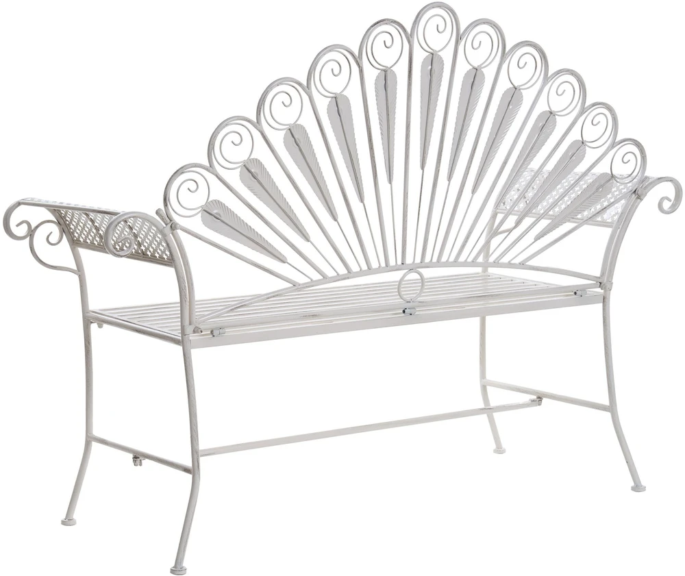 Beliani Sodo suoliukas PAVIA 146 cm metalinis, balkšva spalva
