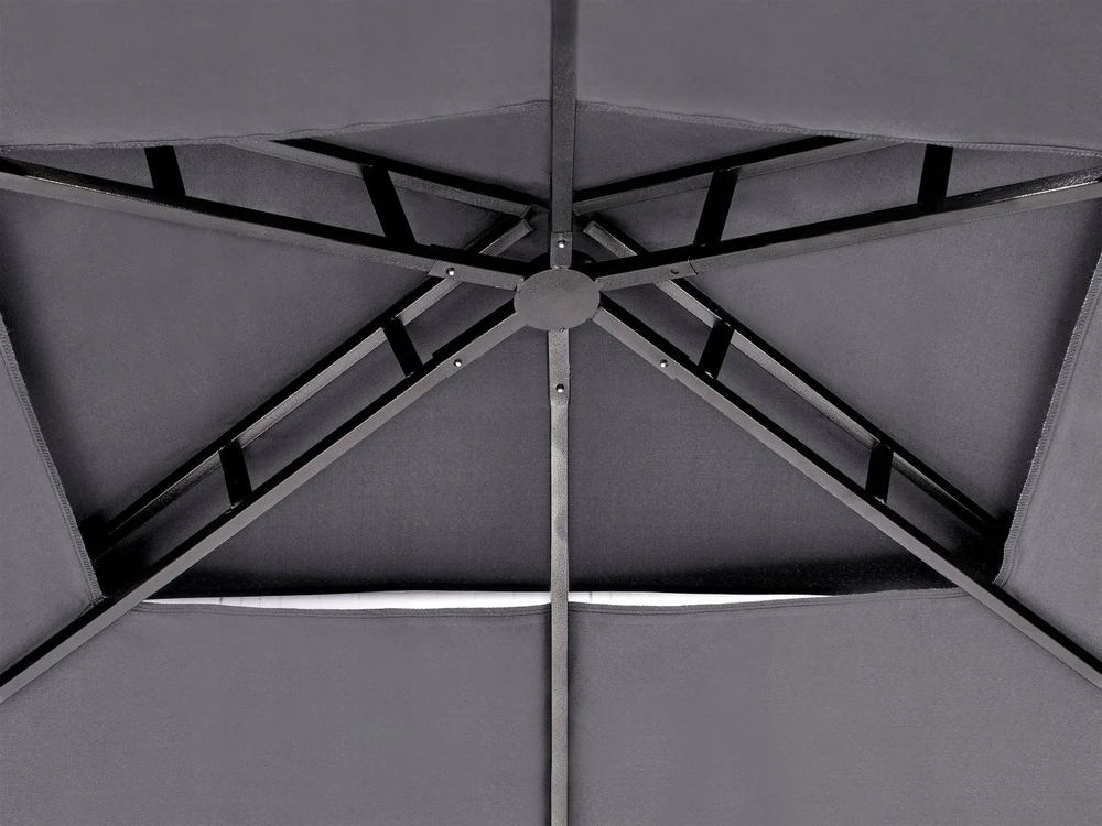 Beliani Sodo pavėsinė NARO metalinė 240 cm 148 cm pilka