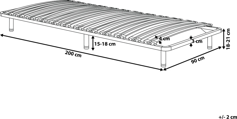 Beliani Lovos grotelės su kojelėmis COMBOURG, 90 × 200 cm