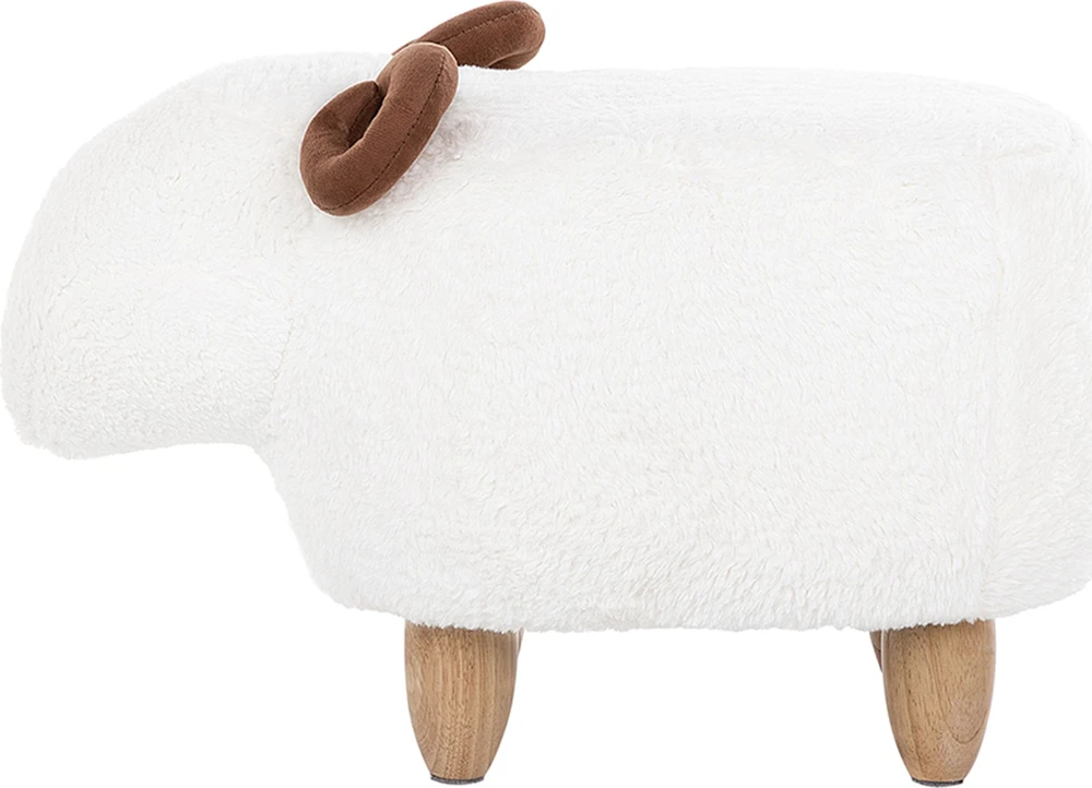 Fotelis Beliani Gyvūno formos pufas LAMB, baltas avytė