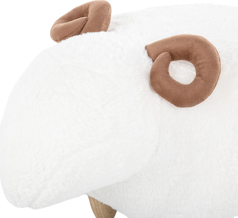 Fotelis Beliani Gyvūno formos pufas LAMB, baltas avytė