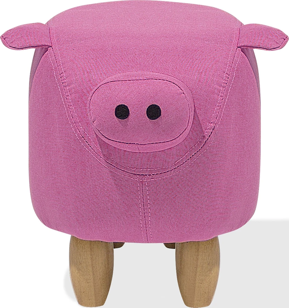 Fotelis Beliani Gyvūno formos pufas PIGGY rausvas