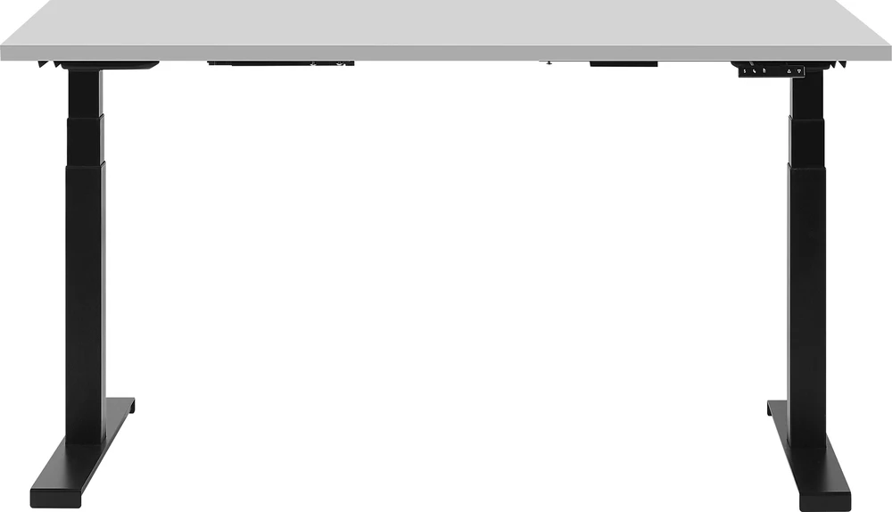 Beliani Elektriškai reguliuojamas stalas DESTIN II Pilka/juoda 130 cm 72 cm