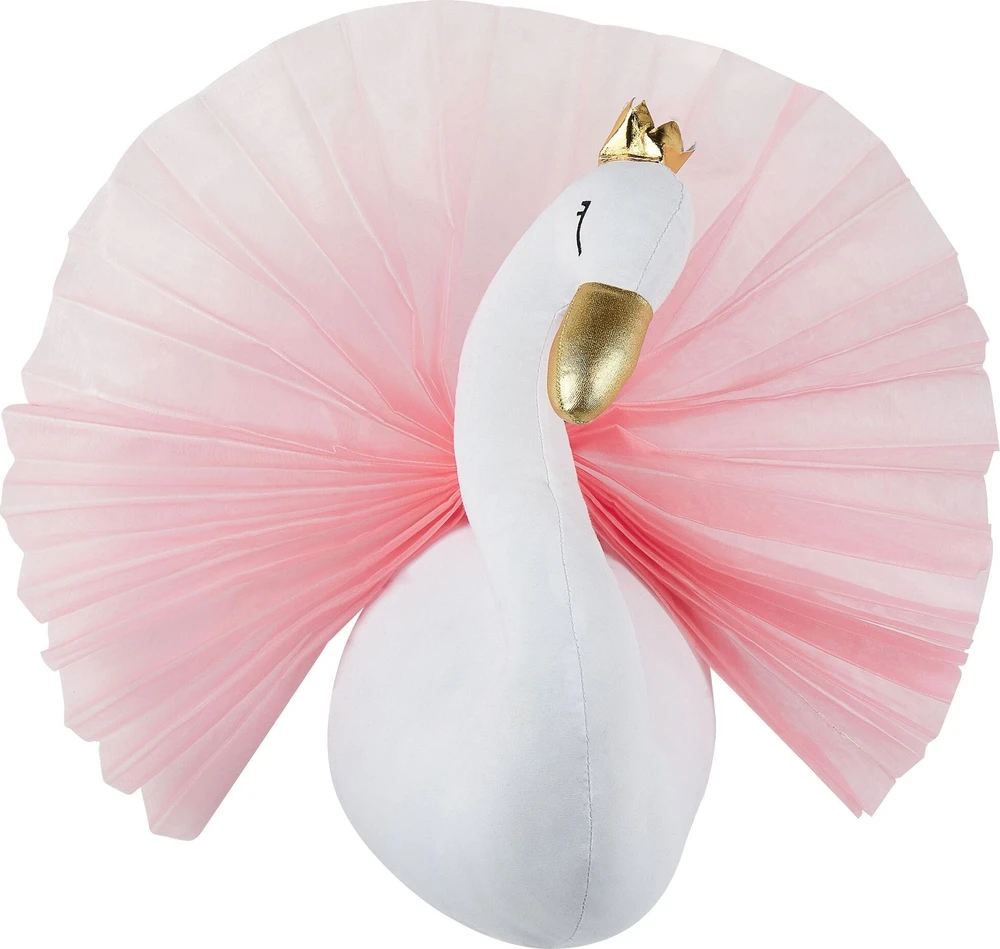 Beliani Vaikiška sienų dekoracija gulbė ODETTA medvilnė 32 cm balta