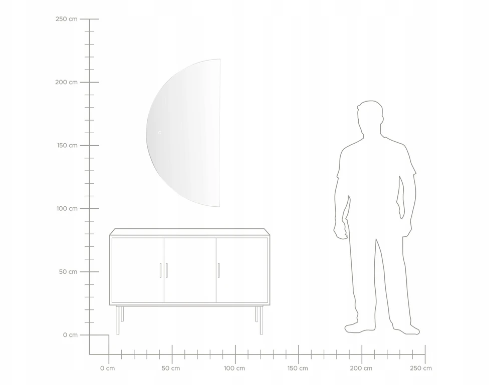 Beliani Vonios veidrodis LED LOUE 60 cm 120 cm sidabrinės spalvos