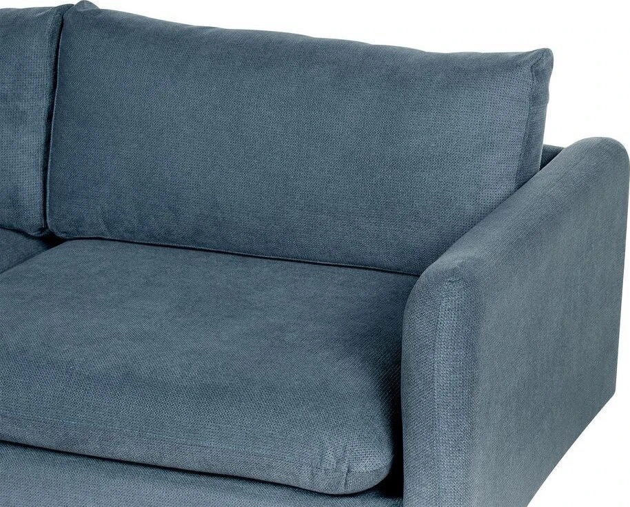 Beliani 4 vietų kampinė sofa VINTERBRO, šenilinė, mėlyna, dešininė