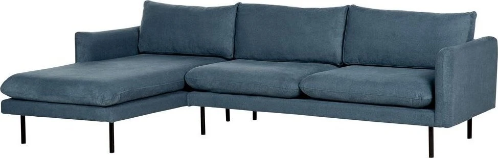 Beliani 4 vietų kampinė sofa VINTERBRO, šenilinė, mėlyna, dešininė