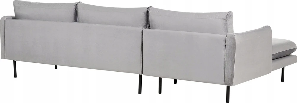 Beliani 4 vietų kampinė sofa VINTERBRO, veliūrinė, pilka, dešininė