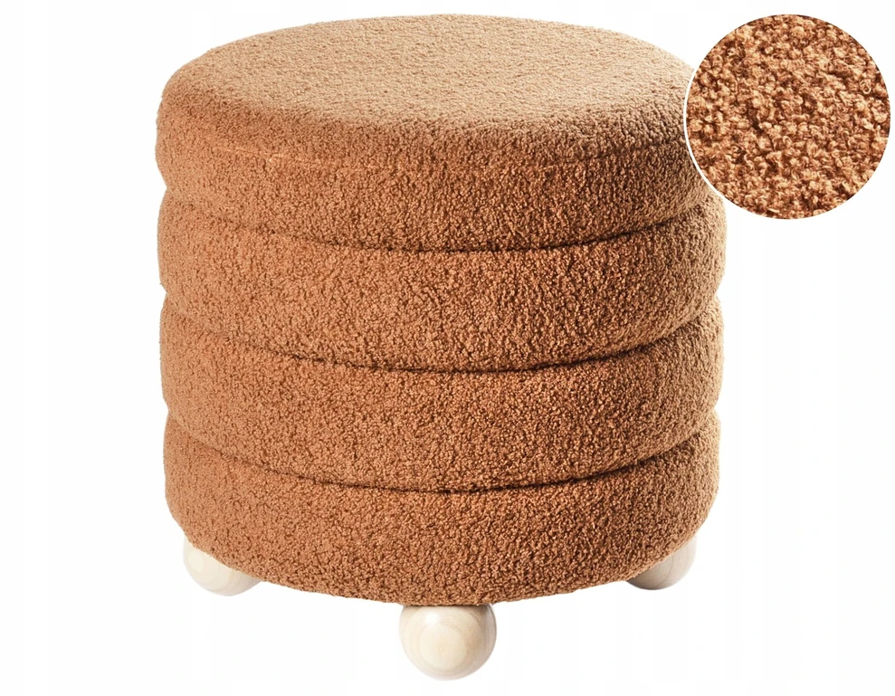 Beliani Pufas CHILLY Boucle auksinės rudos spalvos