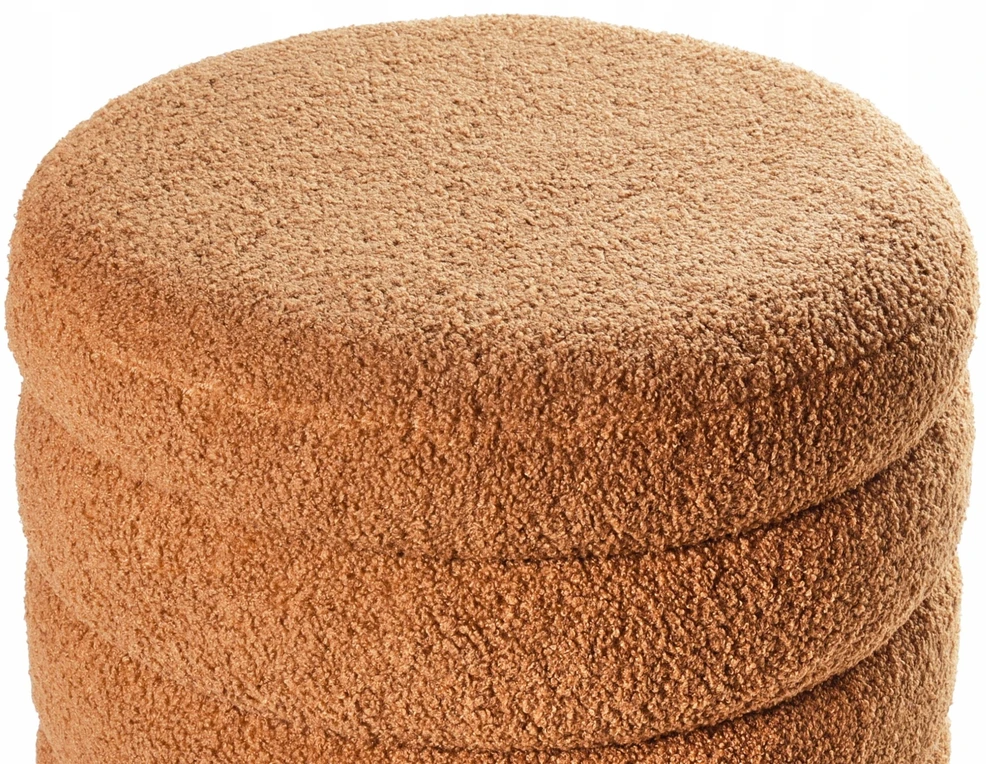 Beliani Pufas CHILLY Boucle auksinės rudos spalvos