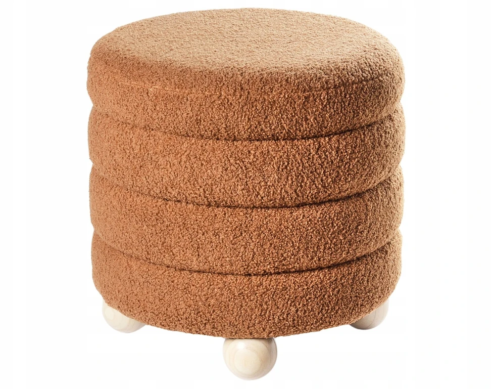 Beliani Pufas CHILLY Boucle auksinės rudos spalvos