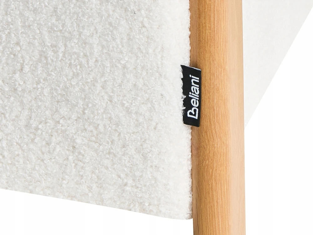 Beliani Pufas su daiktadėže EDLAND Boucle 45 cm baltas
