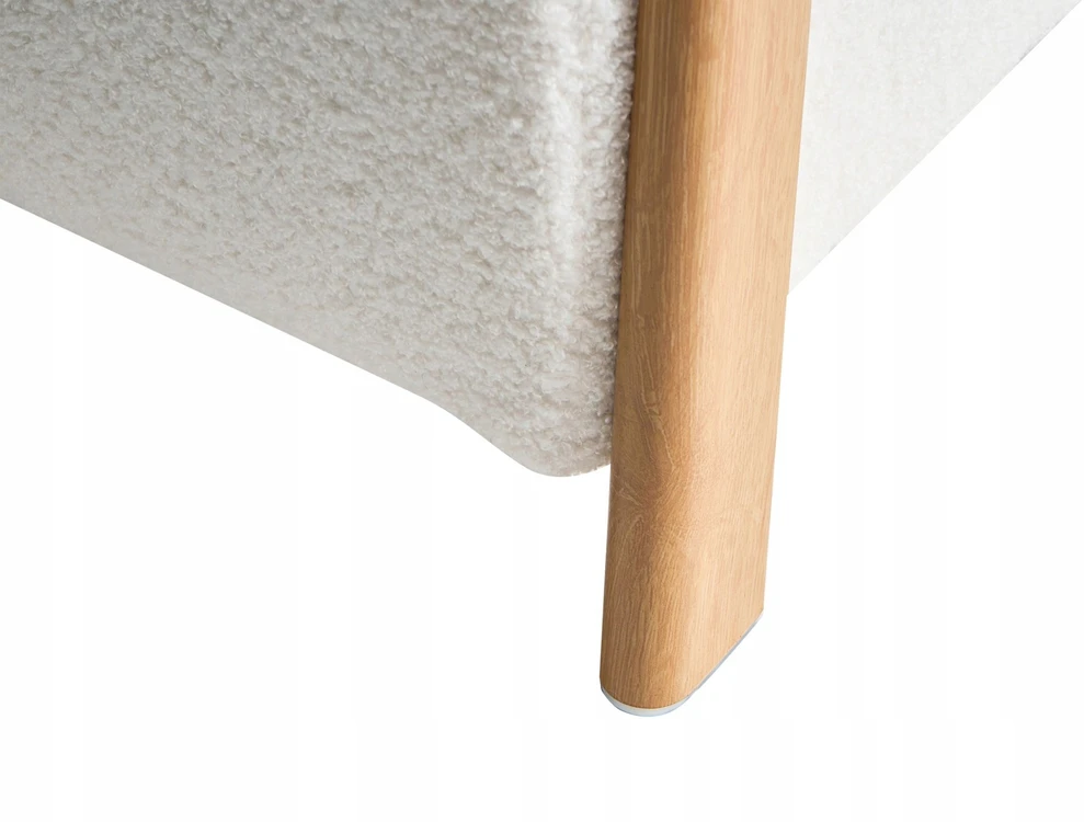 Beliani Pufas su daiktadėže EDLAND Boucle 45 cm baltas