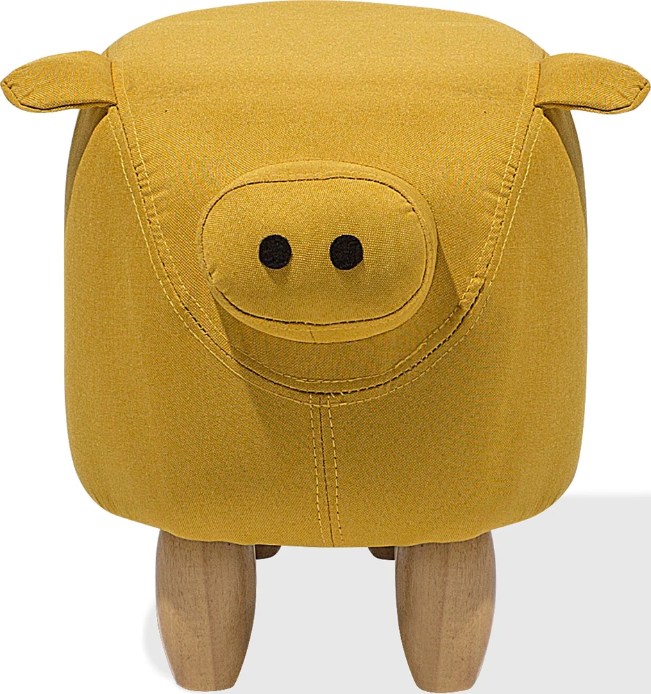 Fotelis Beliani Gyvūno formos pufas PIGGY, geltonas