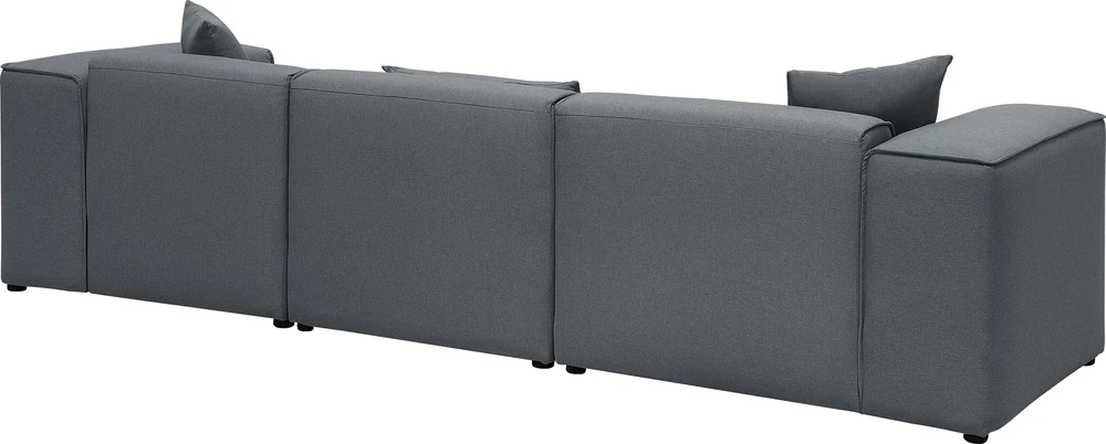 Beliani 3 vietų kampinė sofa DOLVA, tamsiai pilka, kairinė