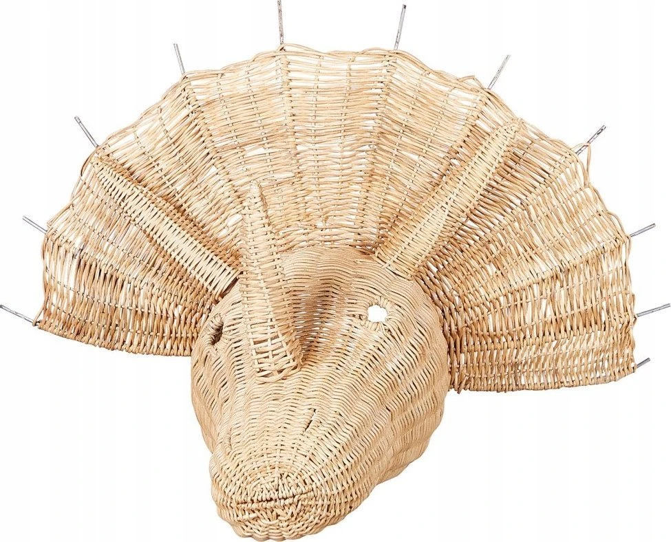 Beliani Sieninis dekoras Dinozauras BIOKO Rattan 44 cm Natūralus