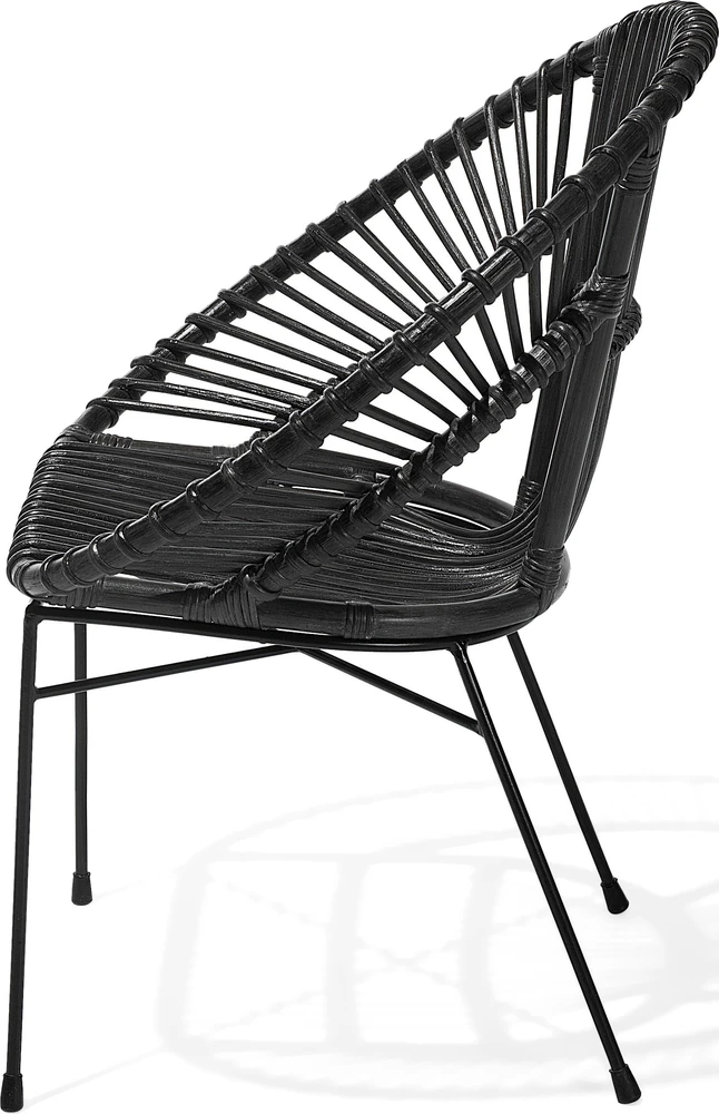Beliani Valgomojo kėdė SARITA Rattan, juoda