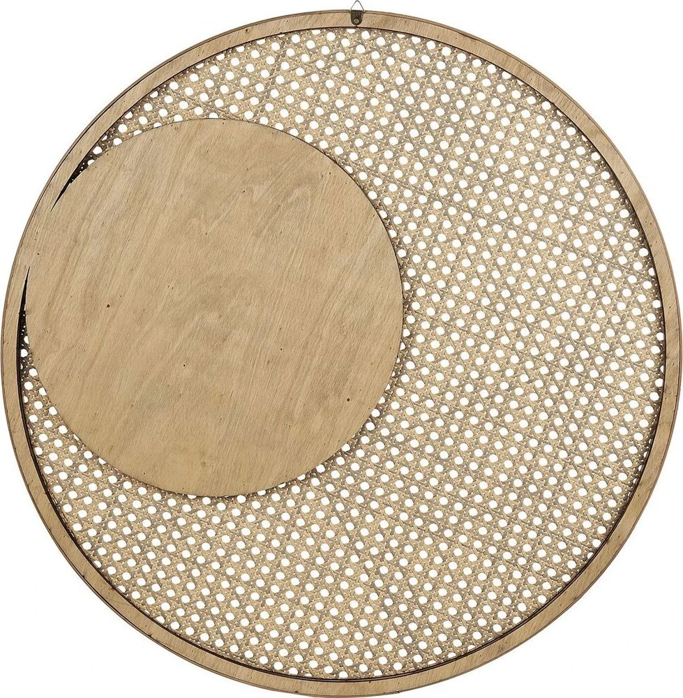 Beliani Sieninis veidrodis PALAU 60 cm rotango spalvos