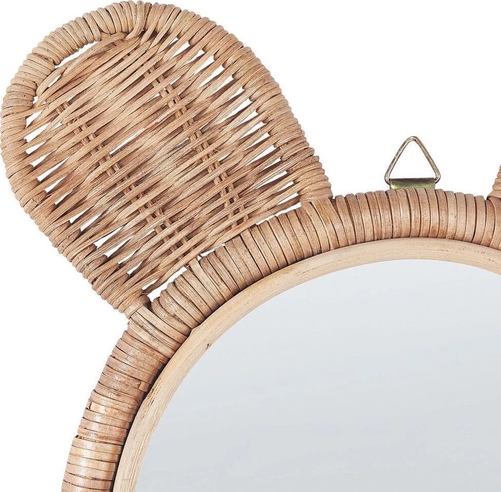 Beliani Sieninis veidrodis ASHANTI 30 cm 33 cm rotangas natūralus
