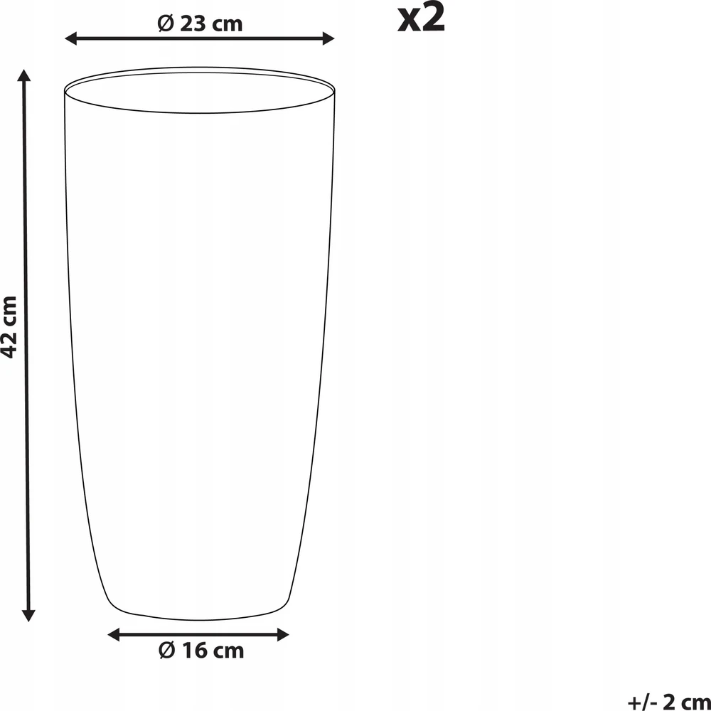 Beliani 2 vazonų rinkinys ABDERA 23 cm Pilkas