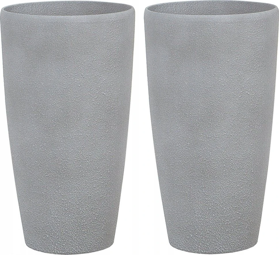 Beliani 2 vazonų rinkinys ABDERA 31 cm pilkas
