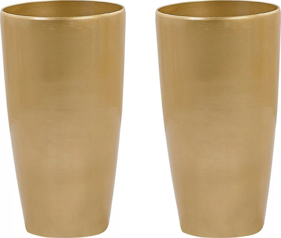 Beliani 2 vazonų rinkinys TSERIA 32 cm auksinis
