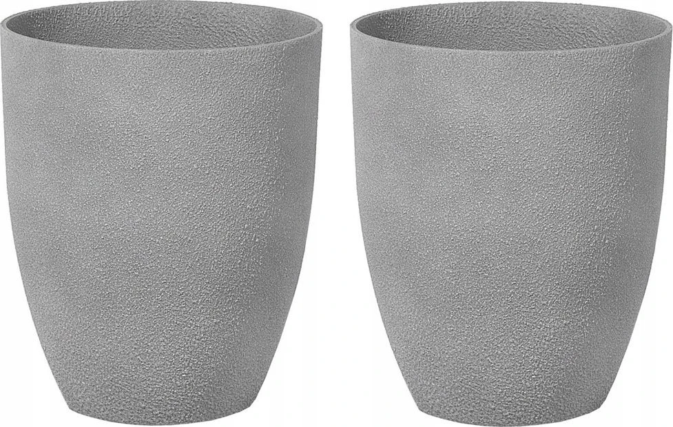 Beliani 2 vazonų komplektas CROTON 35 cm, pilkas