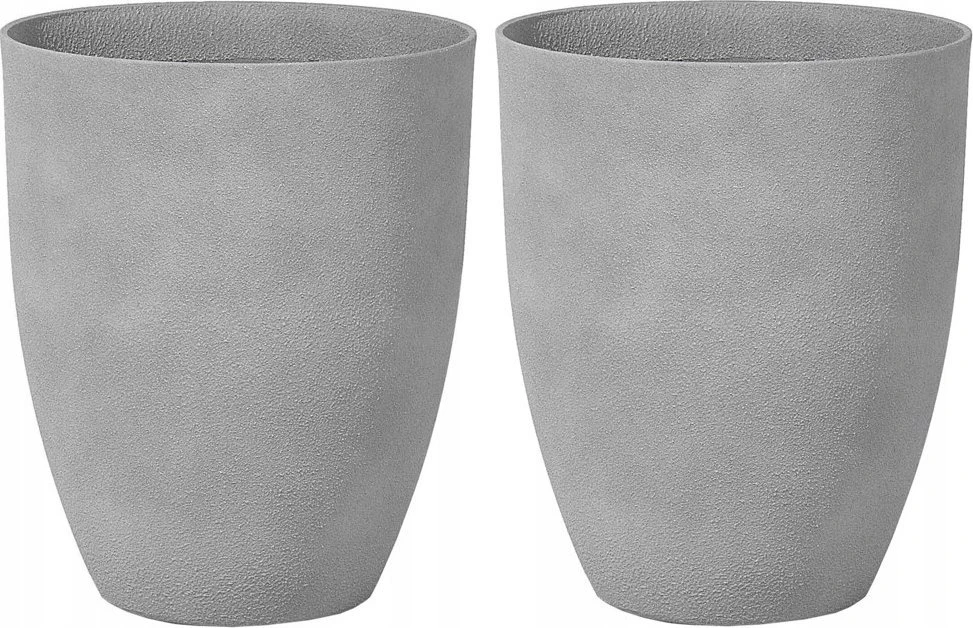 Beliani 2 vazonų rinkinys CROTON 43 cm, pilkas