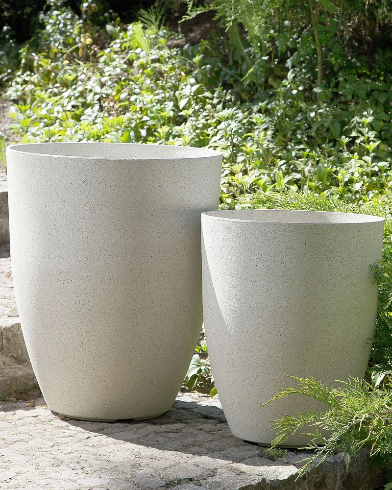 Beliani 2 vazonų rinkinys CROTON 43 cm, balkšva spalva
