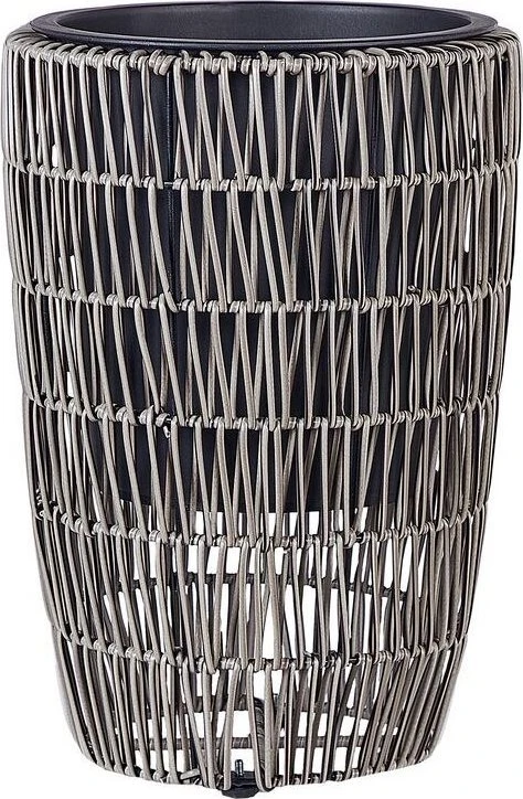 Beliani 2 vazonų rinkinys CHELONE iš technoratano, 26/34 cm, rudas