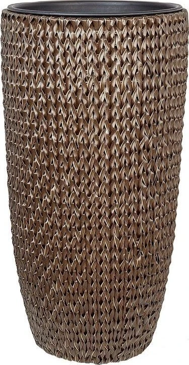Beliani 2 vazonų rinkinys CEDRUS 37/45 cm rudas technorotangas