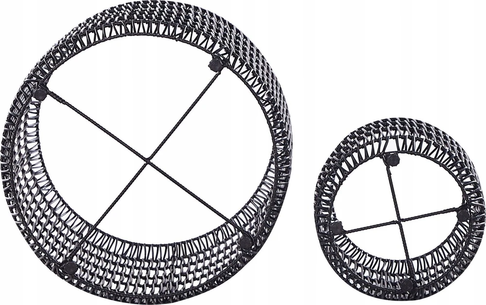 Beliani 2 vazonų rinkinys BRODIEA Technorattan 26/45 cm juodas