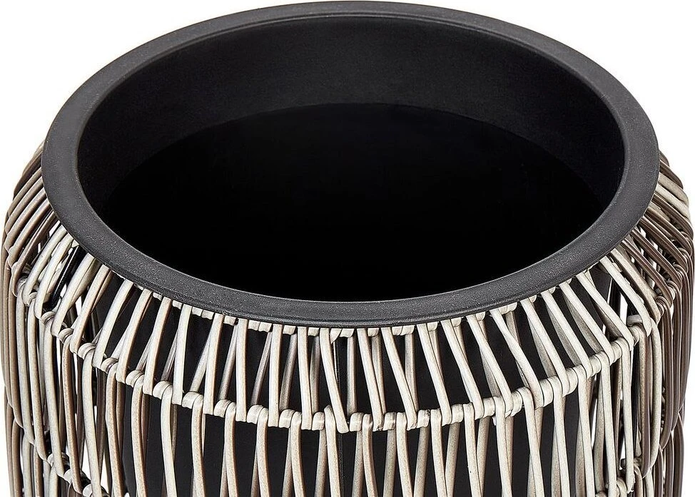 Beliani 2 vazonų rinkinys BRODIEA 26/45 cm šviesiai rudas technorotangas