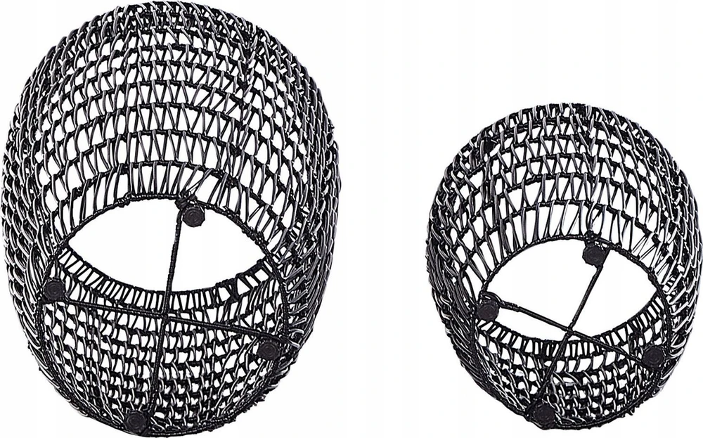 Beliani 2 vazonų komplektas CHELONE 26/34 cm Juodas technoratanas