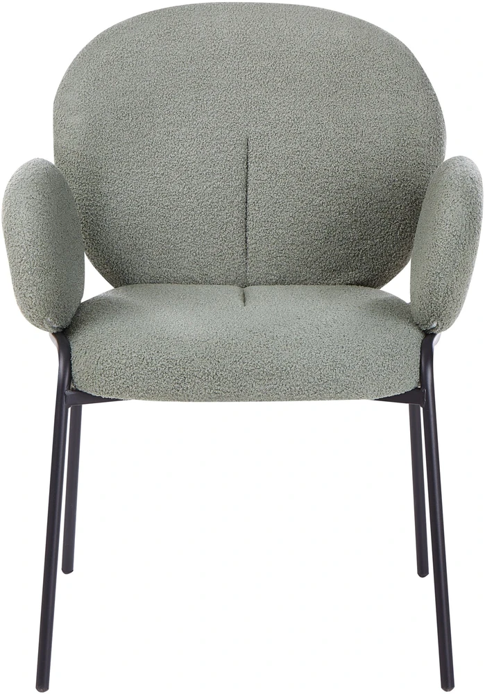 Beliani 2 valgomojo kėdžių komplektas ELY Boucle šviesiai žalios spalvos