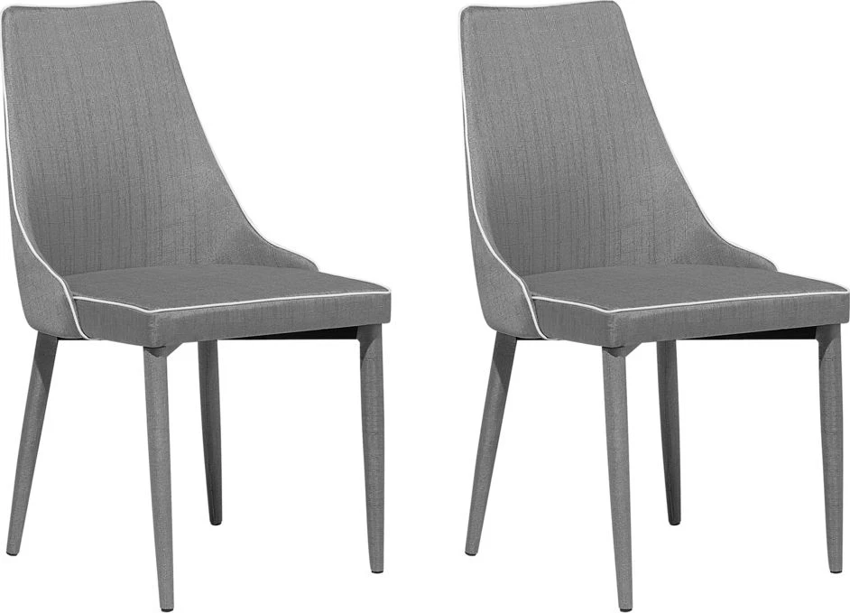 Beliani 2 valgomojo kėdžių komplektas CAMINO šviesiai pilkos spalvos