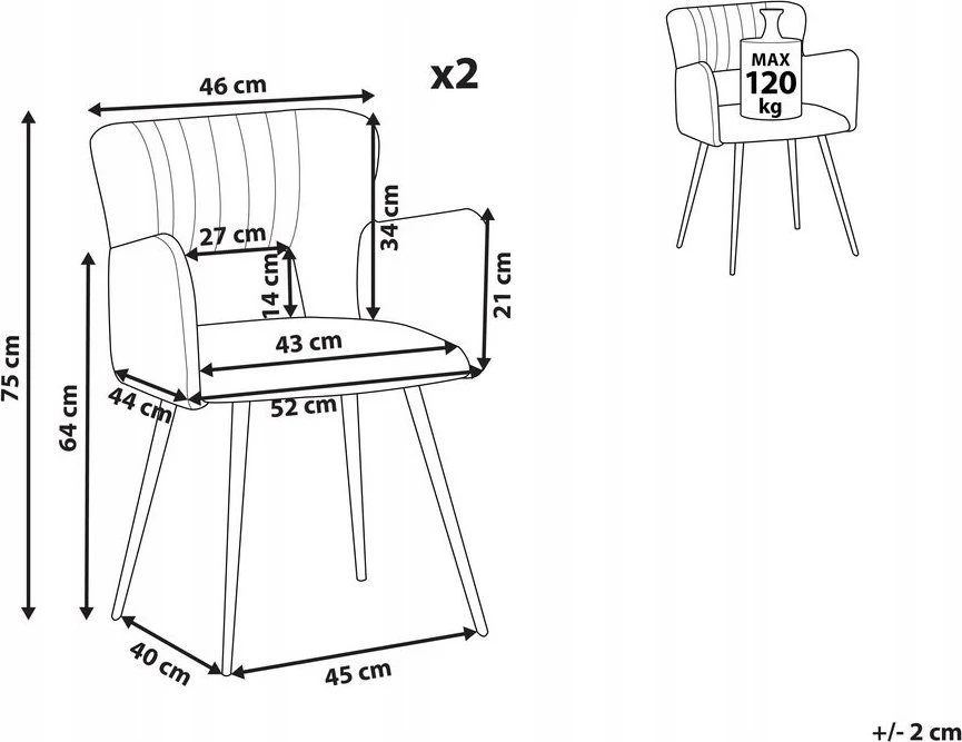 Beliani 2 valgomojo kėdžių komplektas SANILAC veliūrinės pastelinės rožinės spalvos