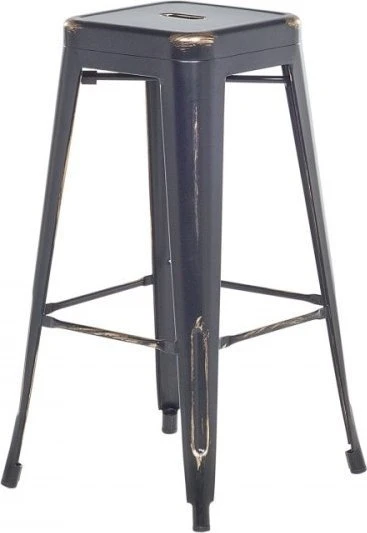 Beliani Hokerų komplektas CABRILLO Metalinis Juodas 2 vnt.
