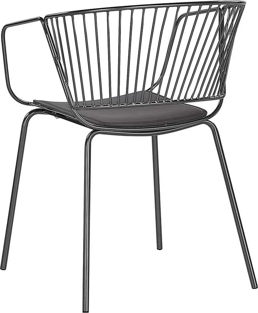Beliani 2 valgomojo kėdžių komplektas RIGBY metalinės juodos