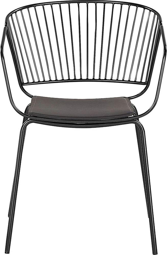 Beliani 2 valgomojo kėdžių komplektas RIGBY metalinės juodos