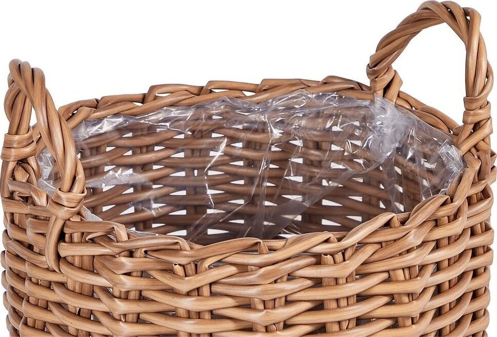Beliani 3 gėlių krepšių rinkinys AUCUBA 26/34/44 cm šviesiai rudas