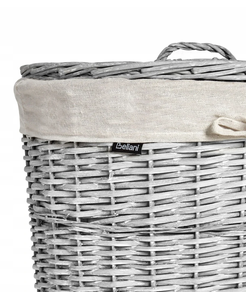 Beliani VAKARI 5 krepšių rinkinys, gluosnis, baltas, 55/89 l