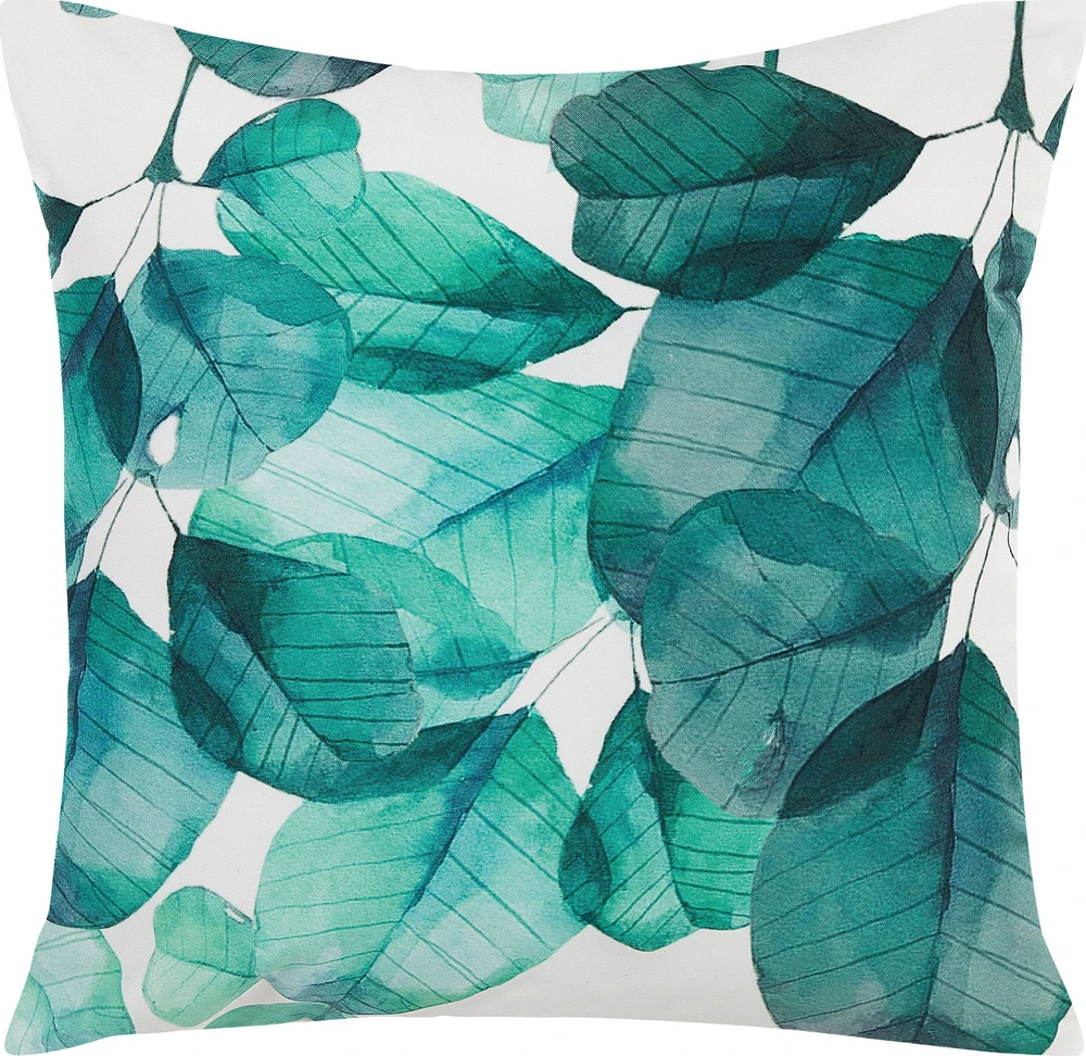 Beliani 2 sodo pagalvėlių rinkinys TREBBO augalų raštas 45 x 45 cm žydras