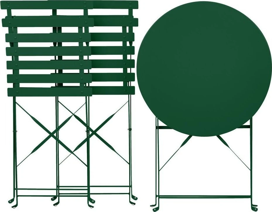 Lauko baldų komplektas Beliani Balkono baldų komplektas sulankstomas FIORI metalinis tamsiai žalias