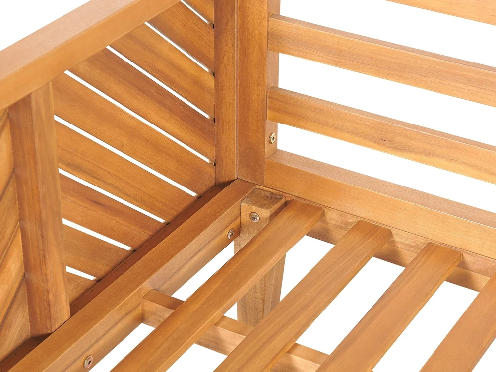 Lauko baldų komplektas Beliani Kairinė sodo kampinė sofa su staliuku 4 asmenims BARATTI Ruda Akacijos mediena