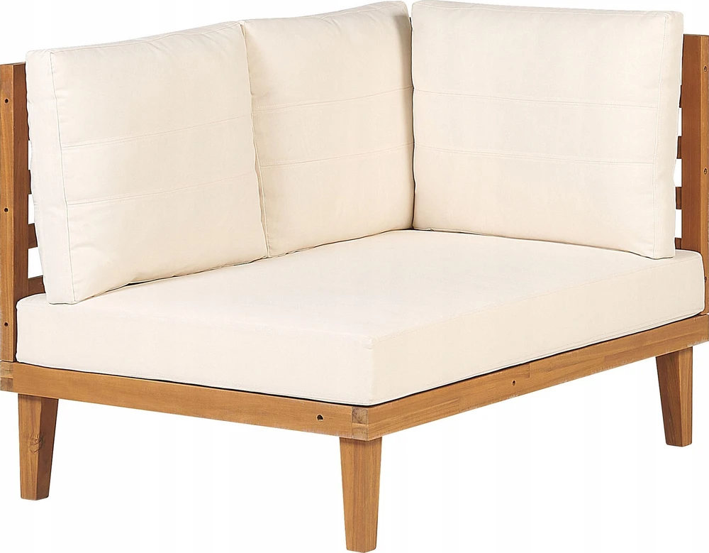 Lauko baldų komplektas Beliani Kairinė sodo kampinė sofa su staliuku 4 asmenims BARATTI Ruda Akacijos mediena